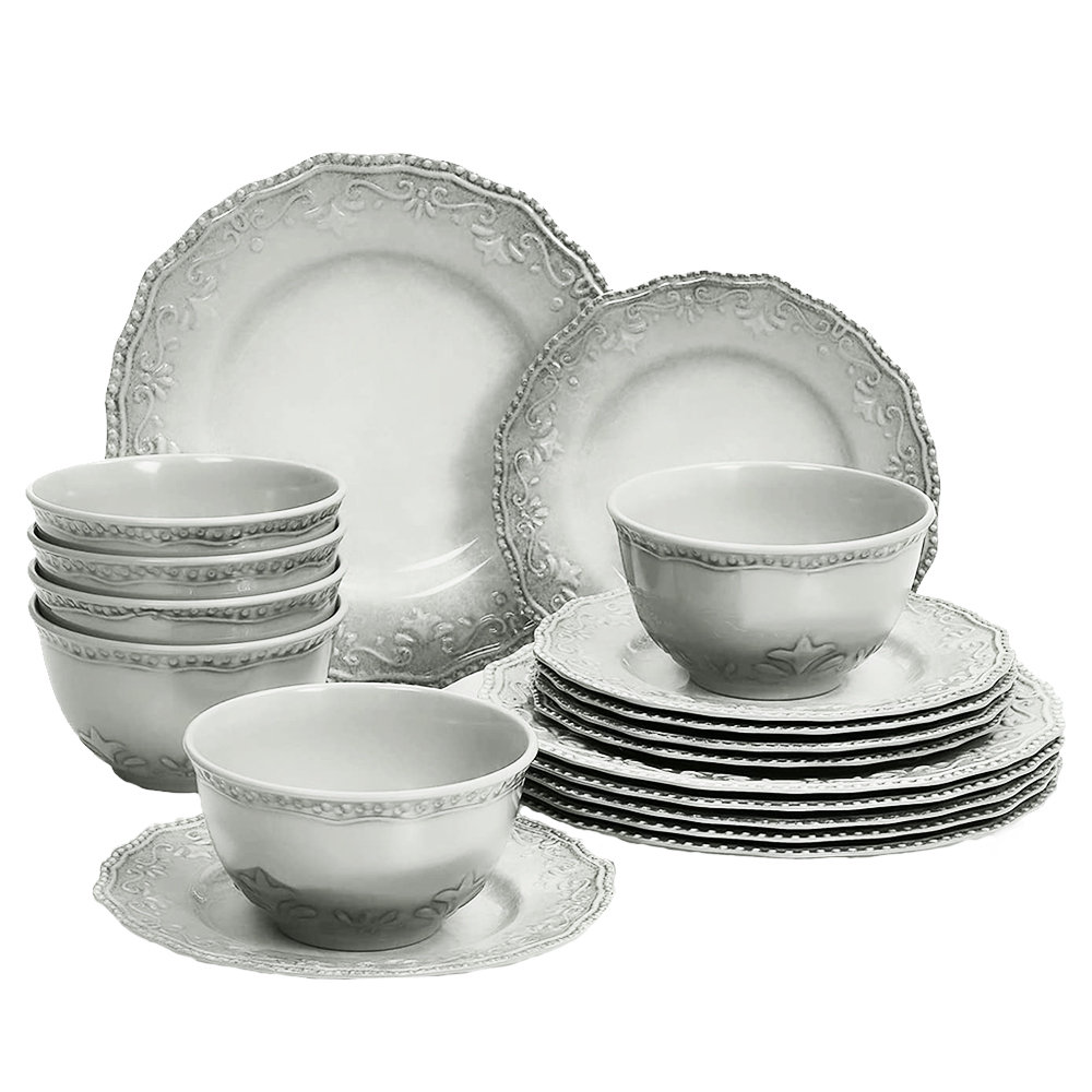 Rosdorf Park Hezekiel Melamine Dinnerware Set - Service for 6 Rosdorf Park Hezekiel Melamine Dinnerware Set - Service for 6